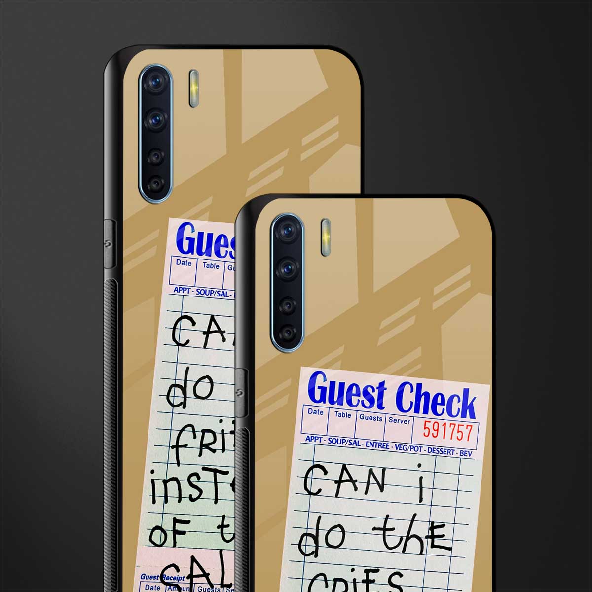 fries over salad glass case for oppo f15 image-2