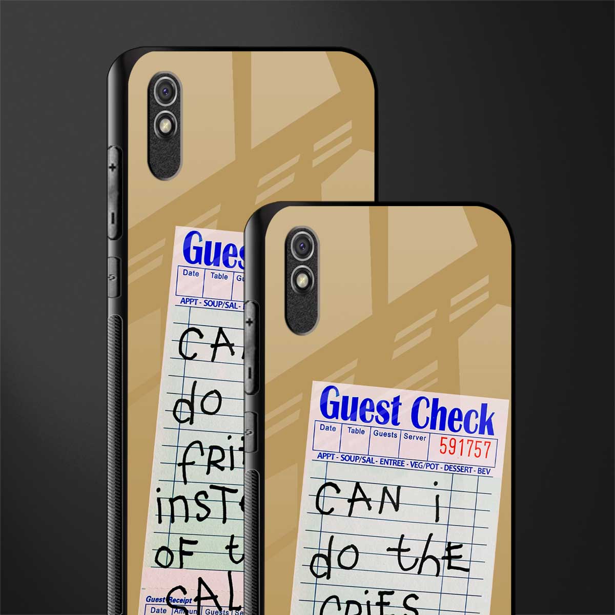 fries over salad glass case for redmi 9a image-2