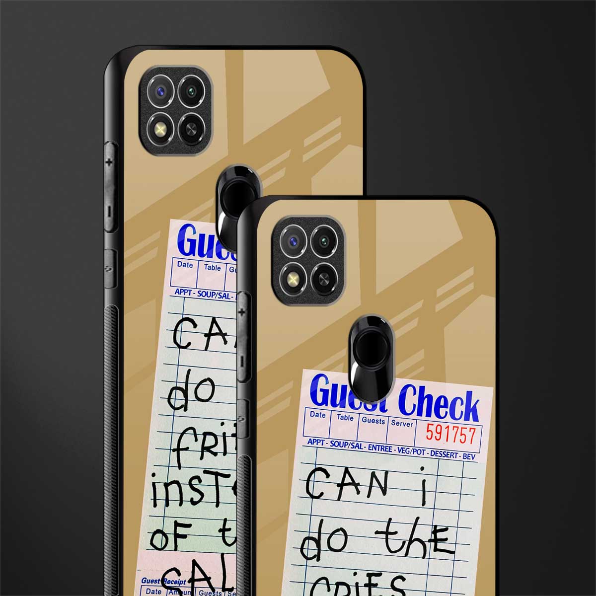 fries over salad glass case for redmi 9 image-2