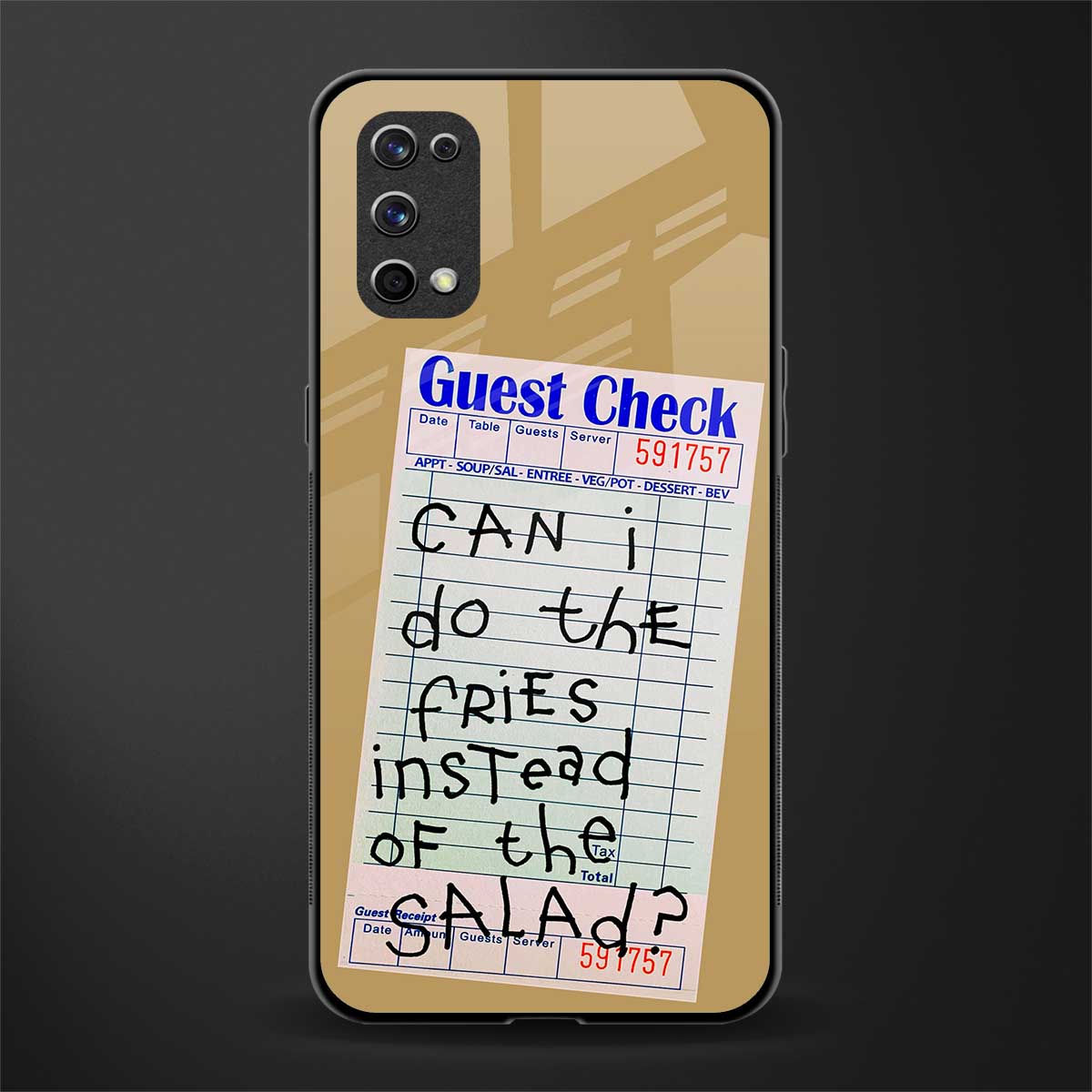 fries over salad glass case for realme x7 pro image