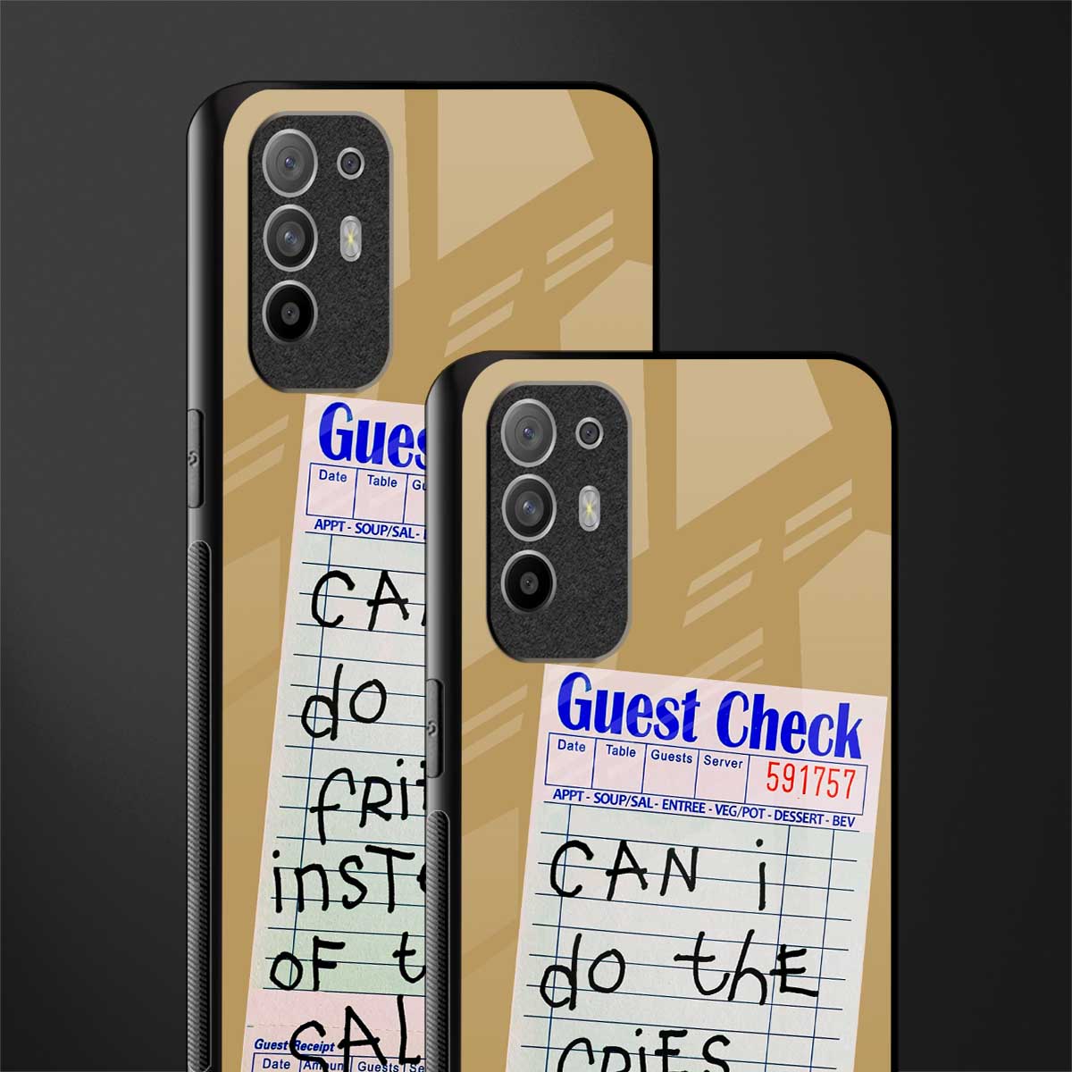 fries over salad glass case for oppo f19 pro plus image-2