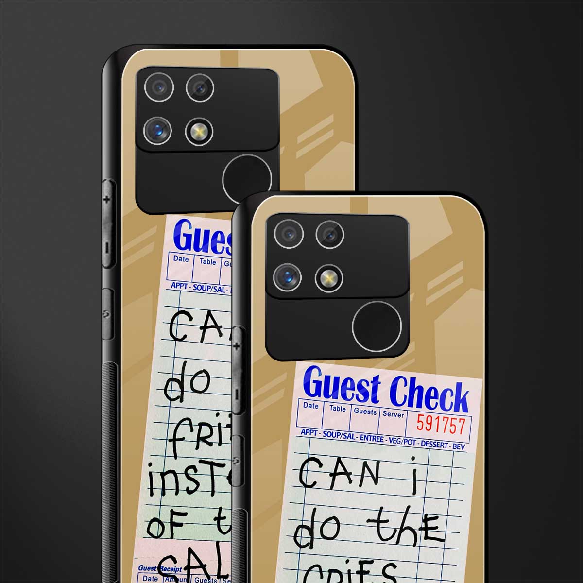 fries over salad back phone cover | glass case for realme narzo 50a