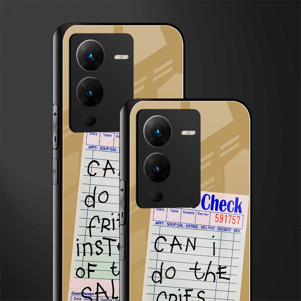fries over salad back phone cover | glass case for vivo v25 pro 5g