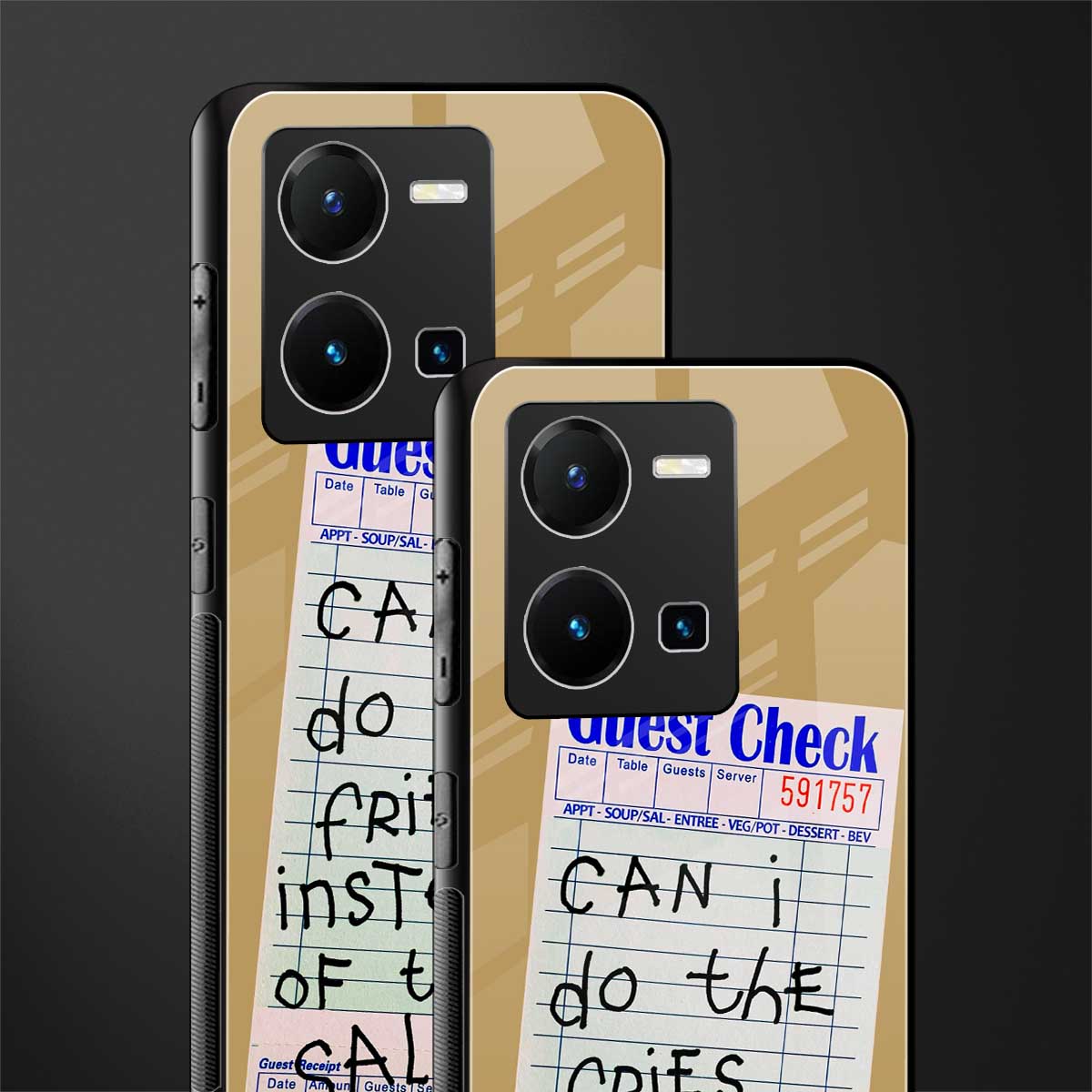 fries over salad back phone cover | glass case for vivo y35 4g