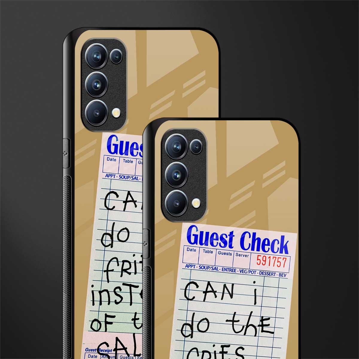 fries over salad back phone cover | glass case for oppo reno 5