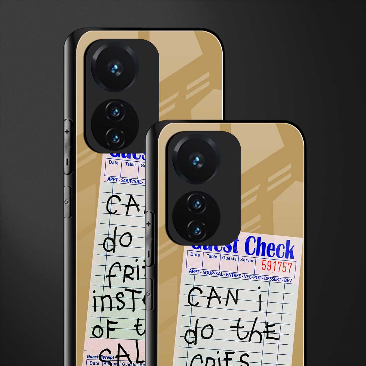 fries over salad back phone cover | glass case for vivo t1 44w 4g
