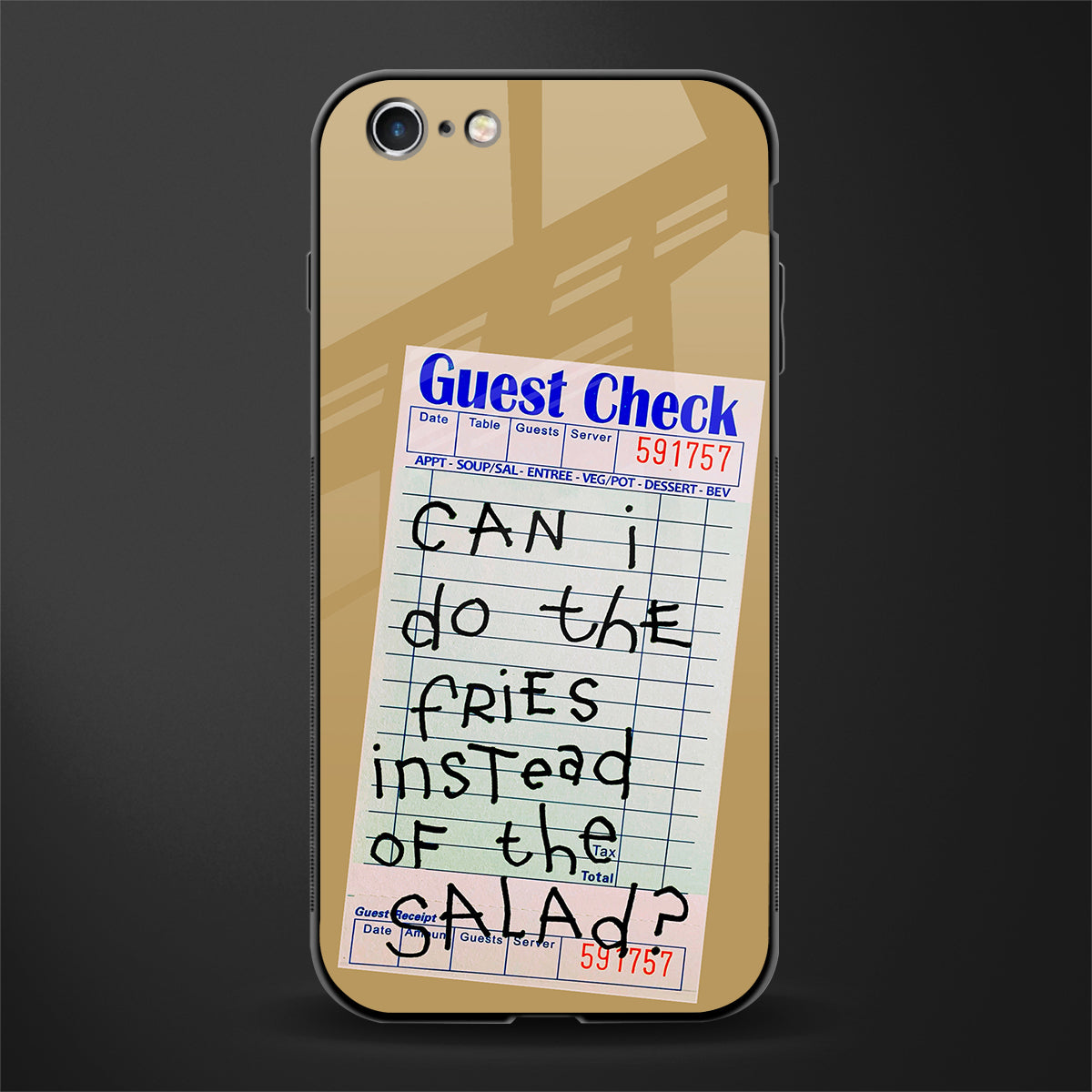 fries over salad glass case for iphone 6 image