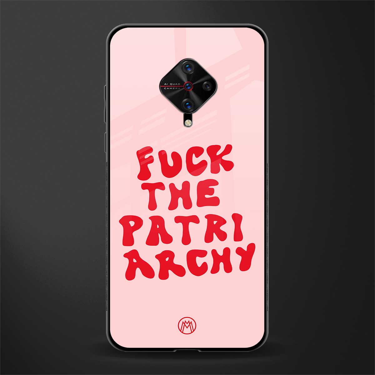 fuck the patriarchy glass case for vivo s1 pro image