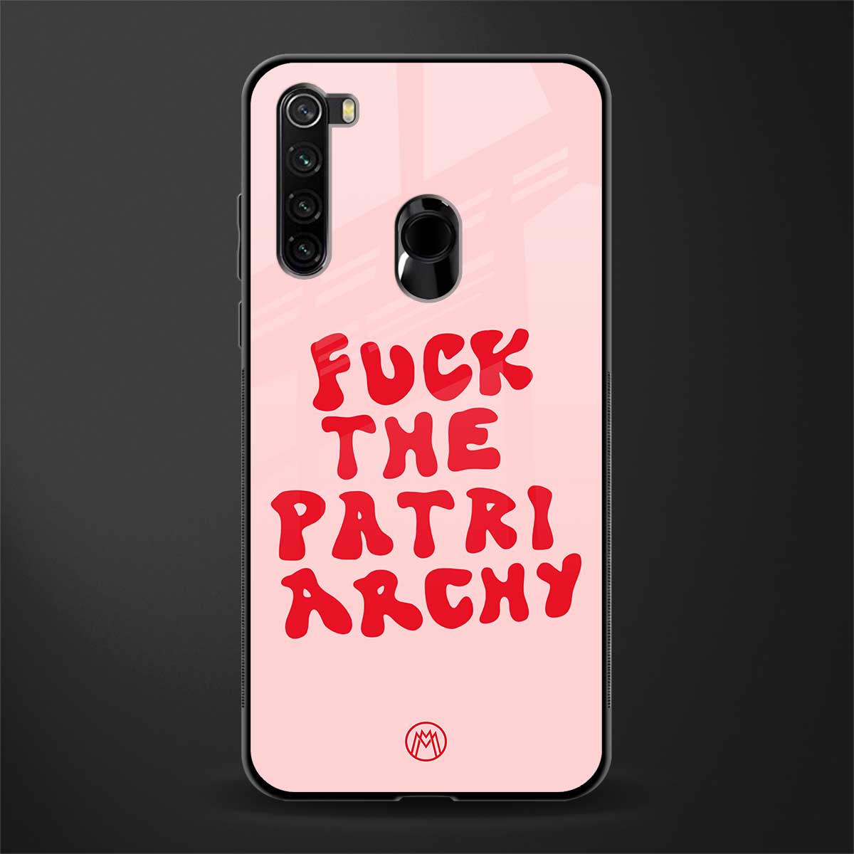 fuck the patriarchy glass case for redmi note 8 image