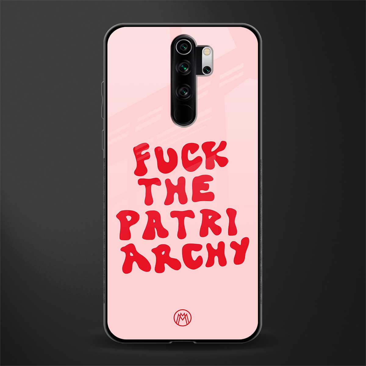 fuck the patriarchy glass case for redmi note 8 pro image