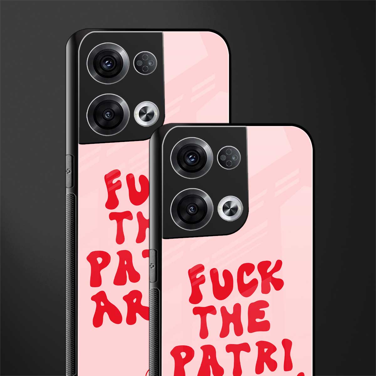 fuck the patriarchy back phone cover | glass case for oppo reno 8