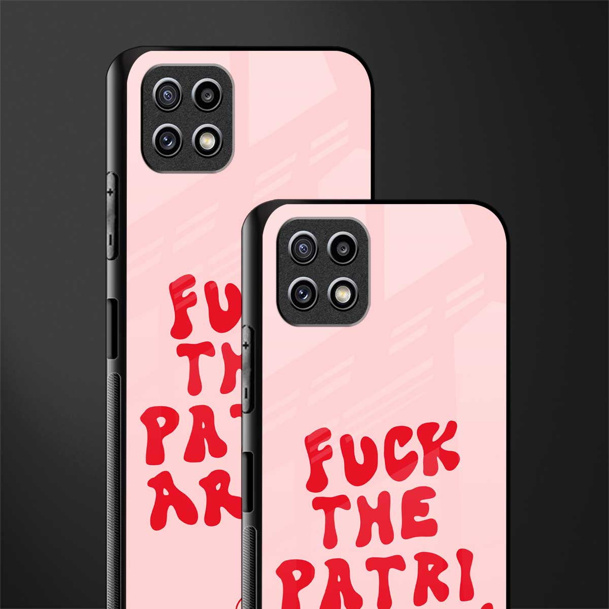 fuck the patriarchy back phone cover | glass case for samsung galaxy f42