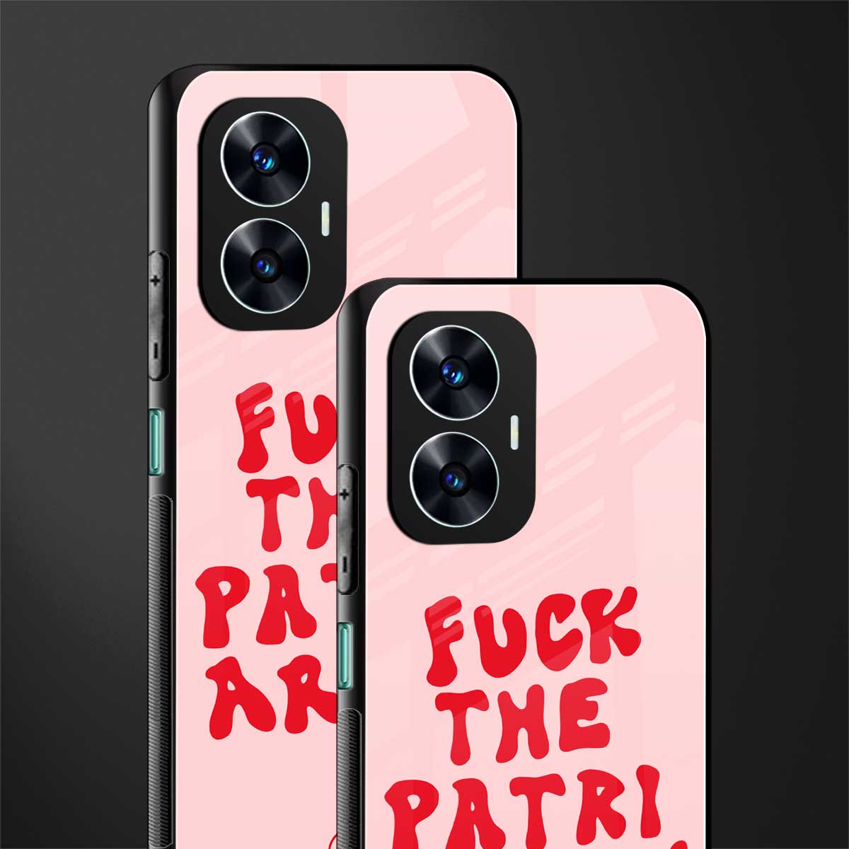 fuck the patriarchy back phone cover | glass case for realme c55