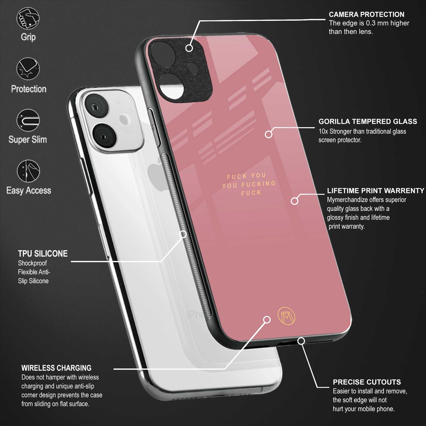 fuck you glass case for oppo reno 3 pro image-4