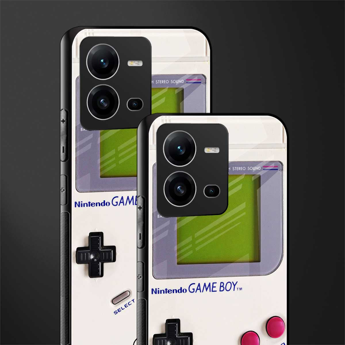 gameboy classic back phone cover | glass case for vivo v25-5g