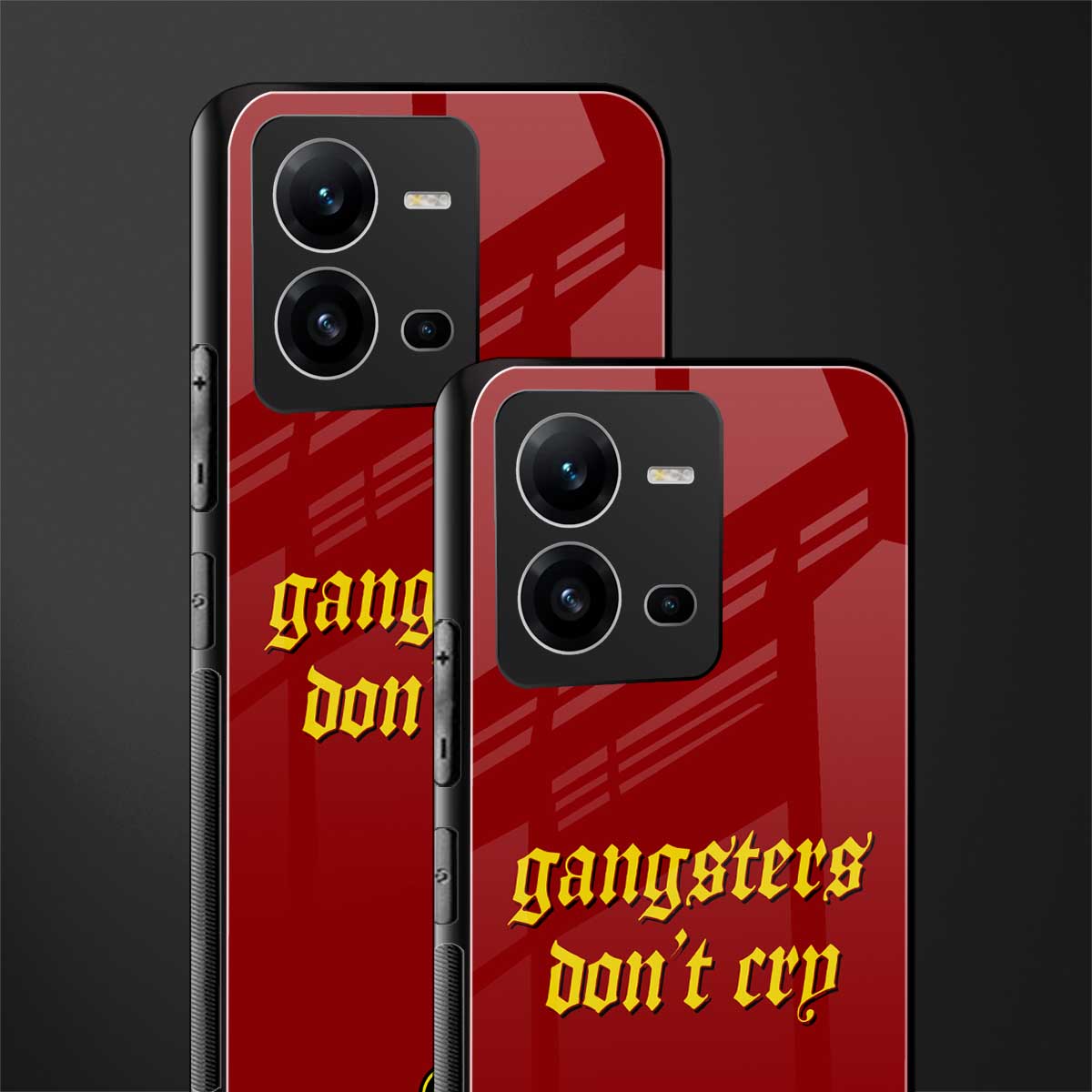 gangsters don't cry back phone cover | glass case for vivo v25-5g