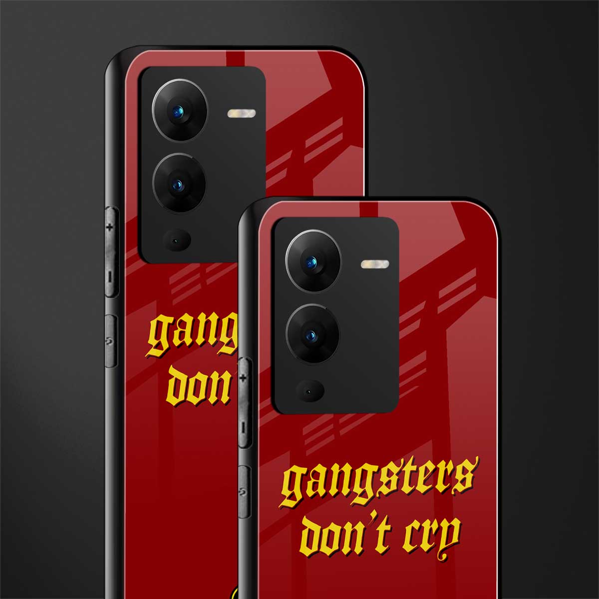 gangsters don't cry back phone cover | glass case for vivo v25 pro 5g