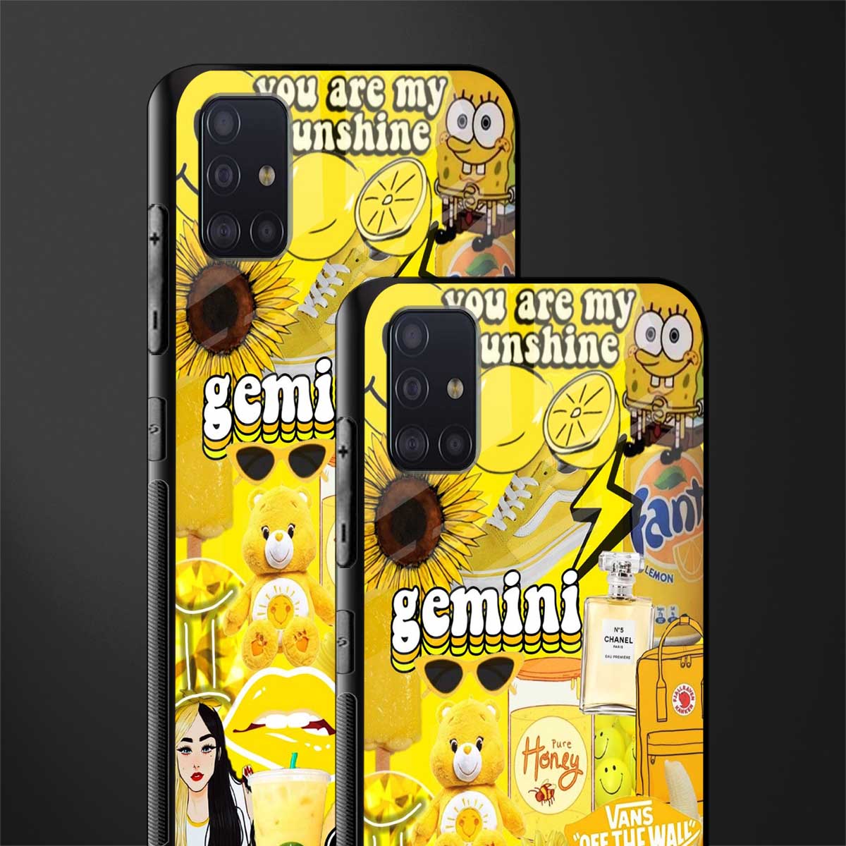 gemini aesthetic collage glass case for samsung galaxy a71 image-2