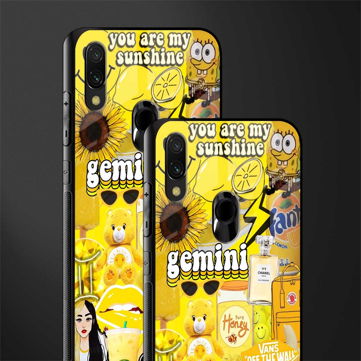 gemini aesthetic collage glass case for redmi y3 image-2