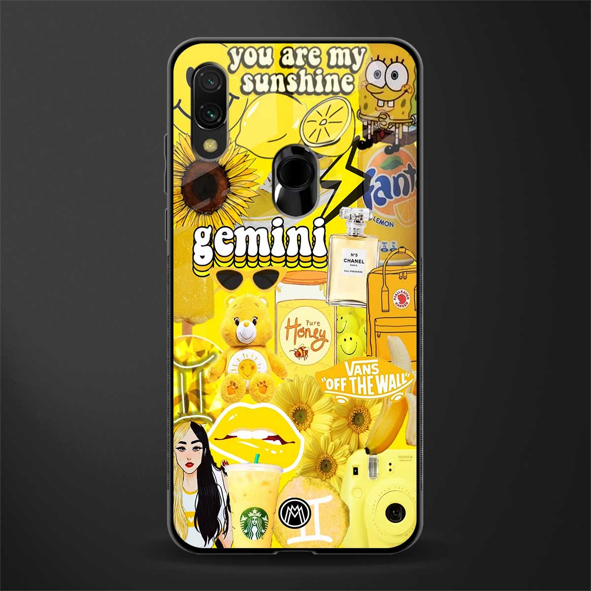 gemini aesthetic collage glass case for redmi y3 image