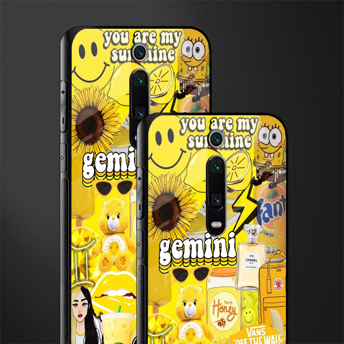 gemini aesthetic collage glass case for redmi k20 image-2