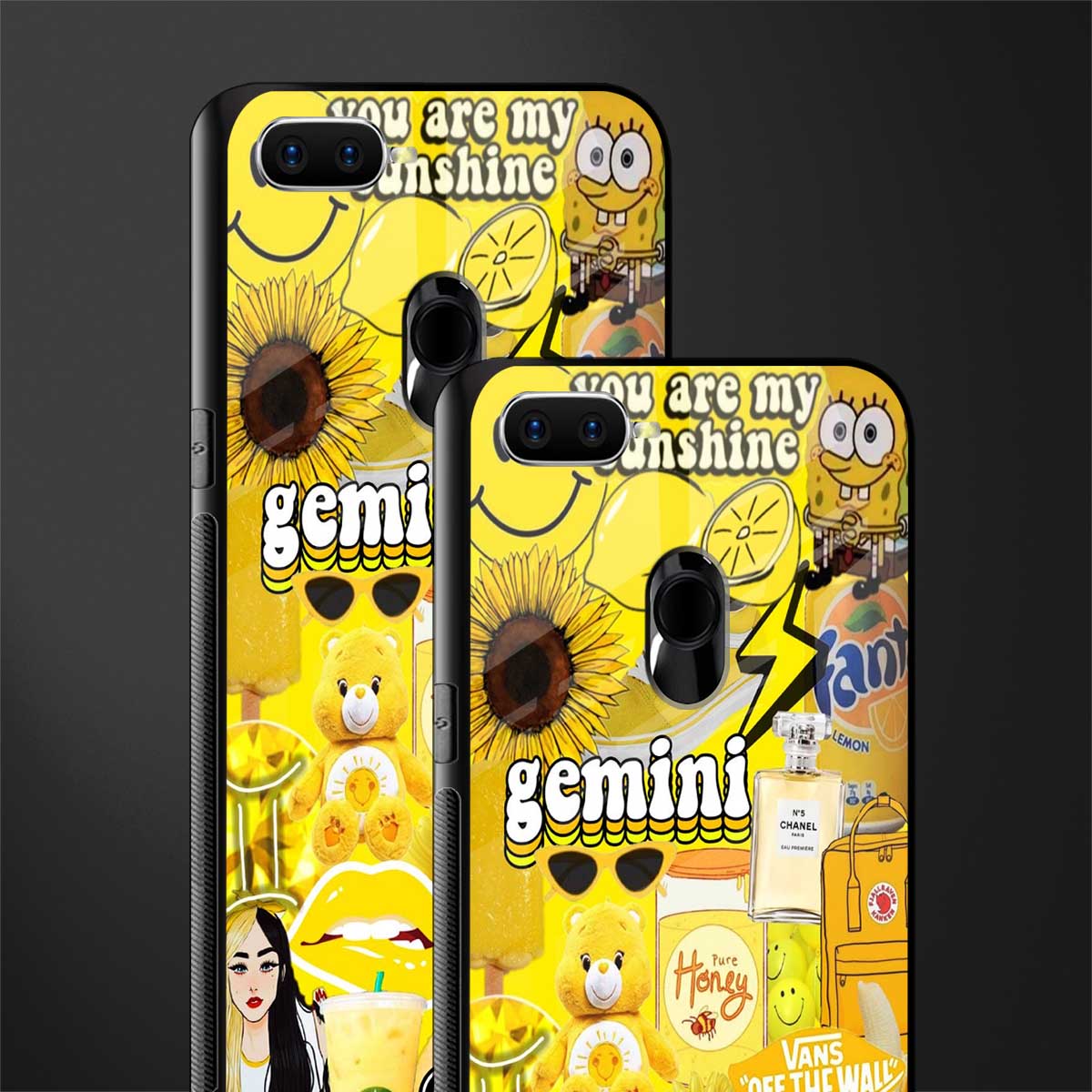 gemini aesthetic collage glass case for oppo a5s image-2
