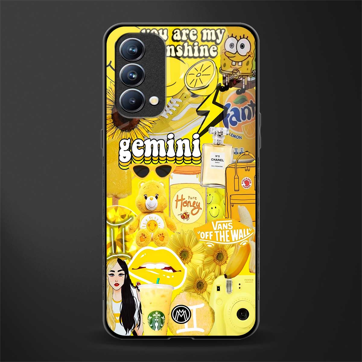 gemini aesthetic collage glass case for oppo f19 image