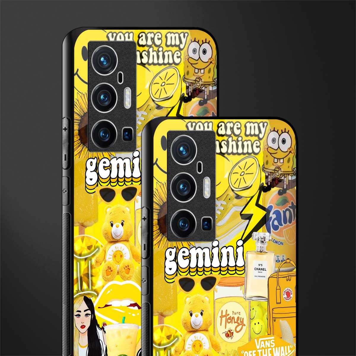 gemini aesthetic collage glass case for vivo x70 pro plus image-2
