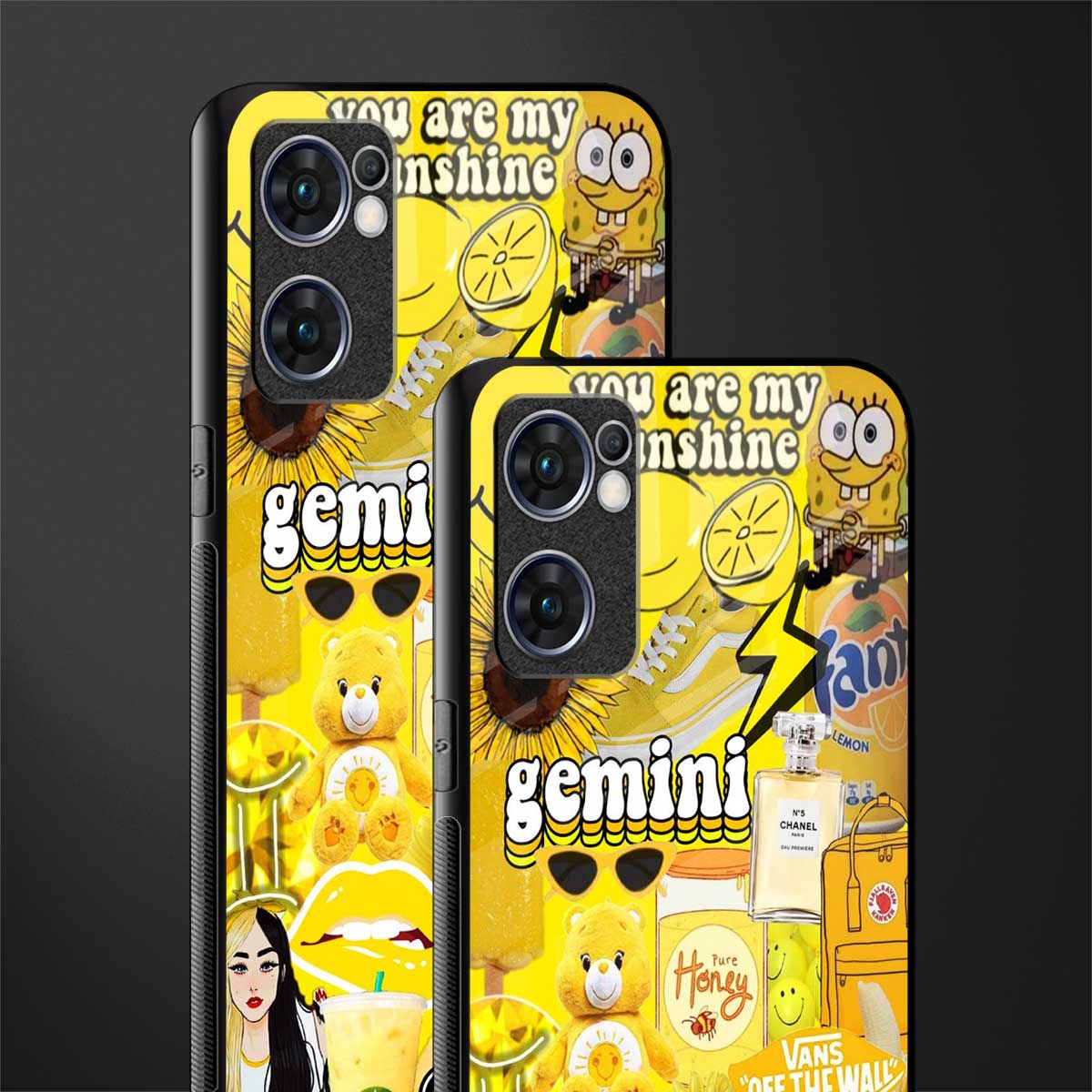 gemini aesthetic collage glass case for oppo reno7 5g image-2