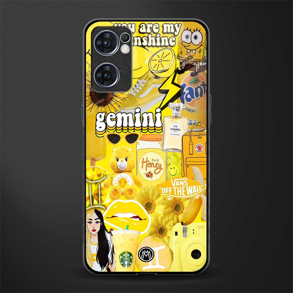 gemini aesthetic collage glass case for oppo reno7 5g image