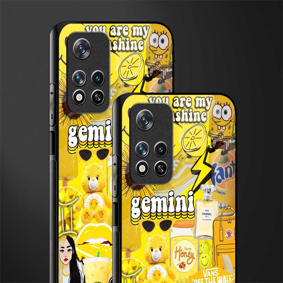 gemini aesthetic collage glass case for poco m4 pro 5g image-2
