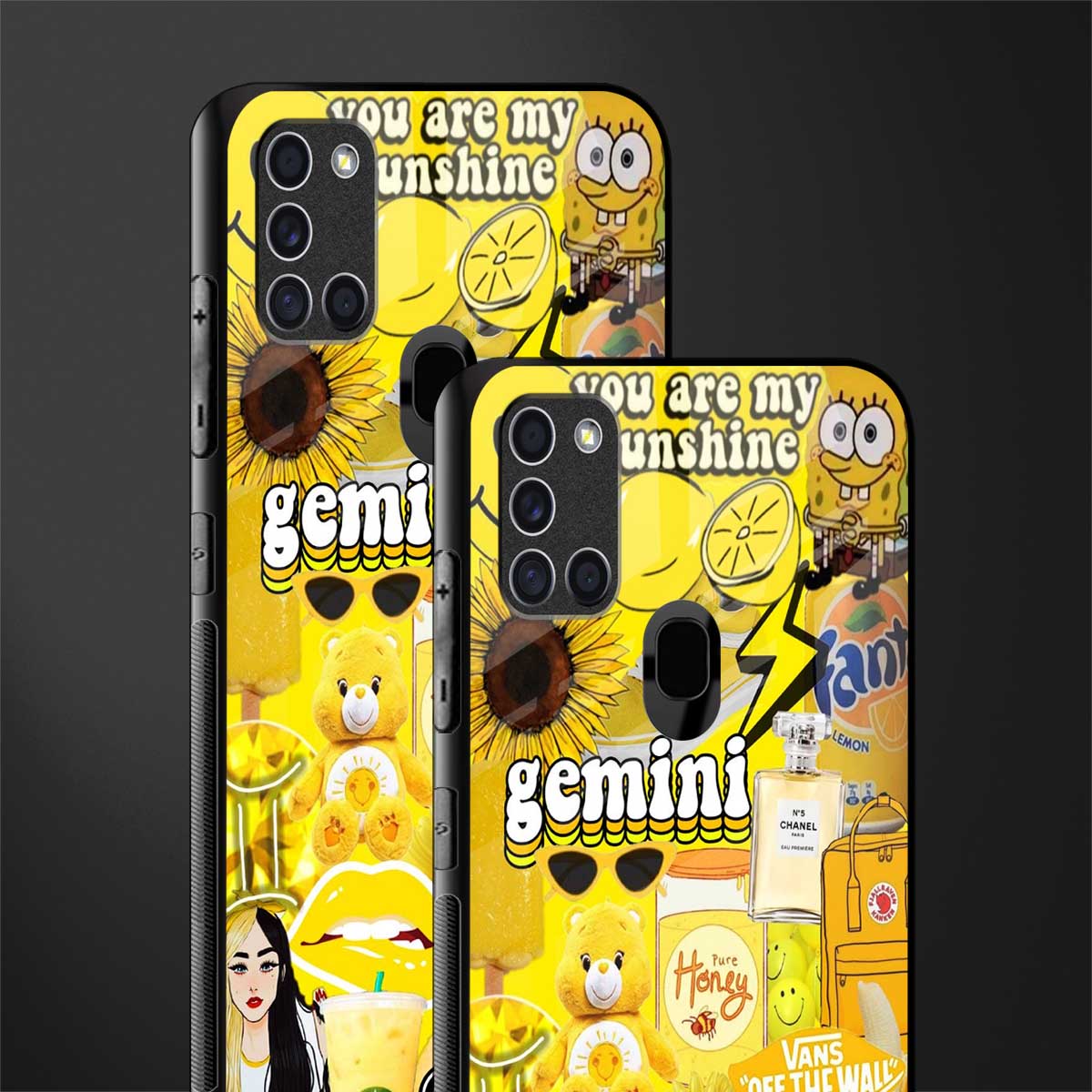 gemini aesthetic collage glass case for samsung galaxy a21s image-2