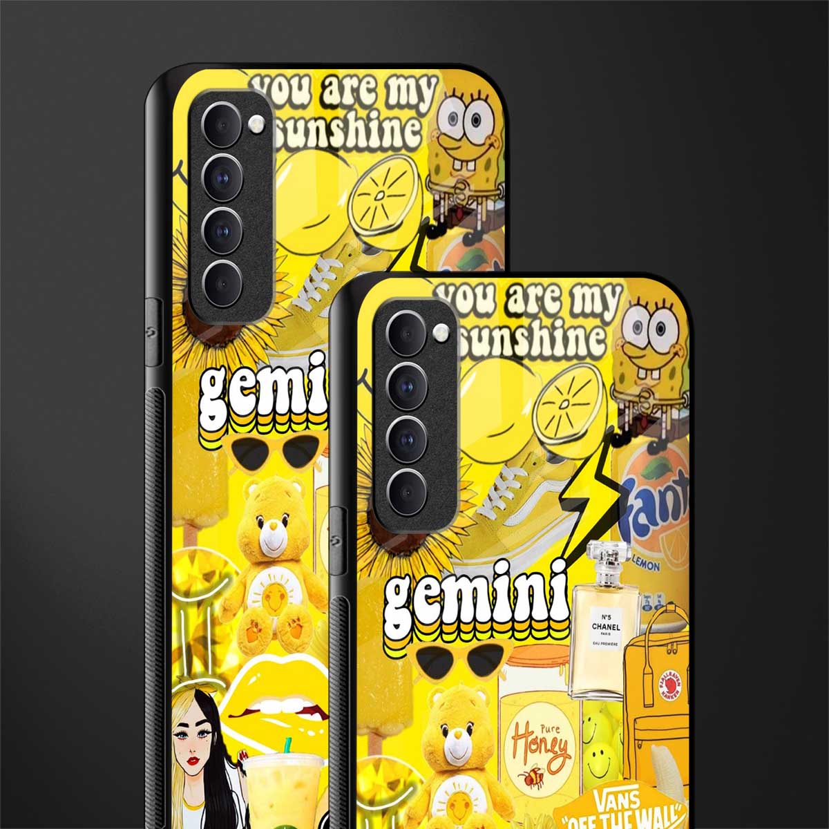 gemini aesthetic collage glass case for oppo reno 4 pro image-2