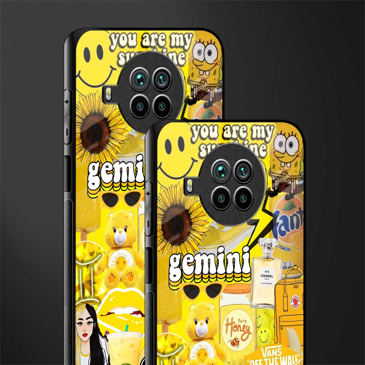 gemini aesthetic collage glass case for mi 10i image-2