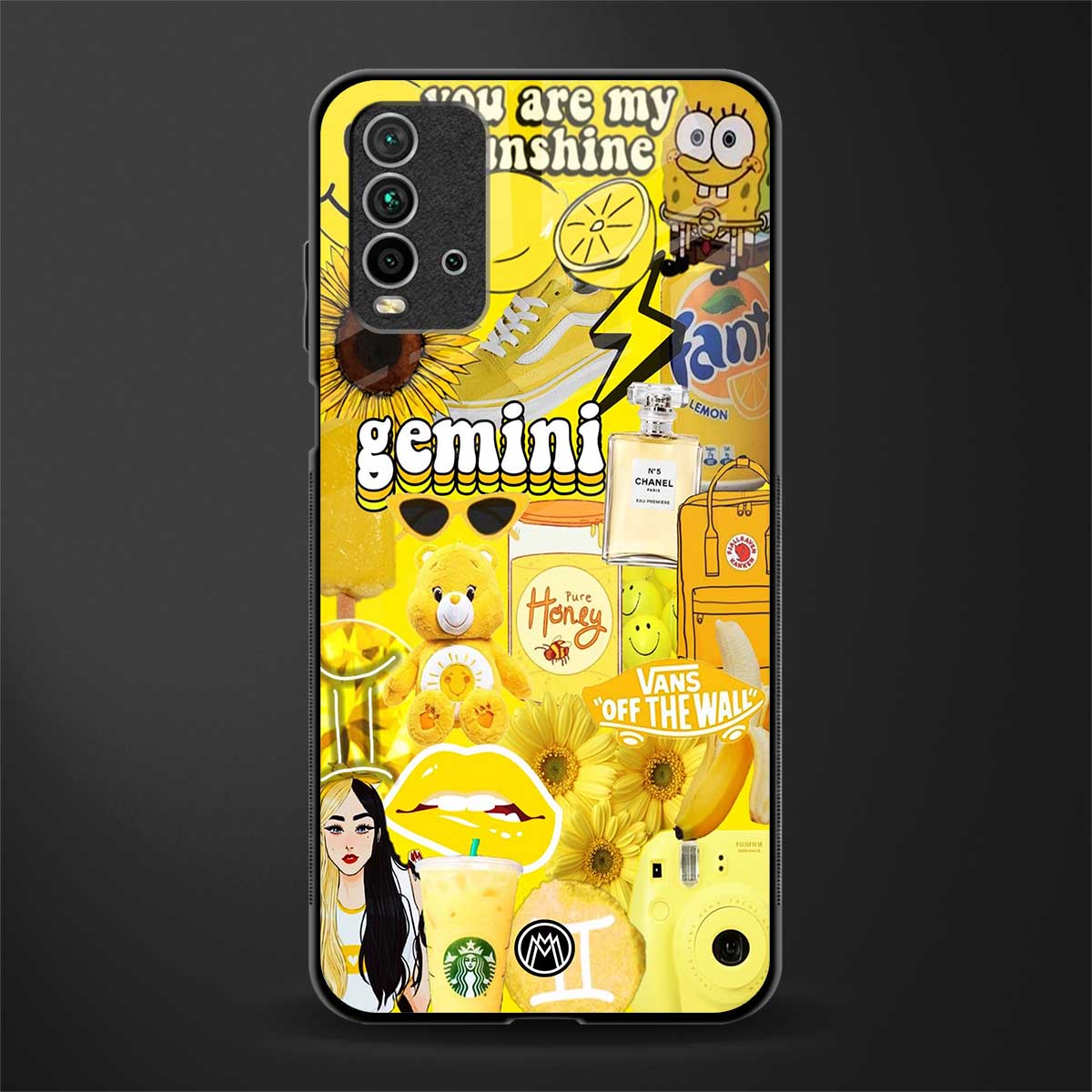 gemini aesthetic collage glass case for redmi 9 power image