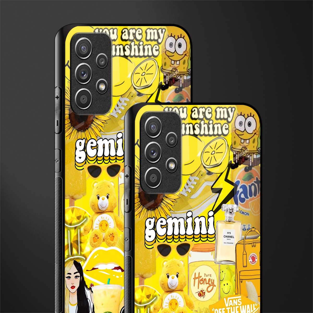 gemini aesthetic collage glass case for samsung galaxy a72 image-2