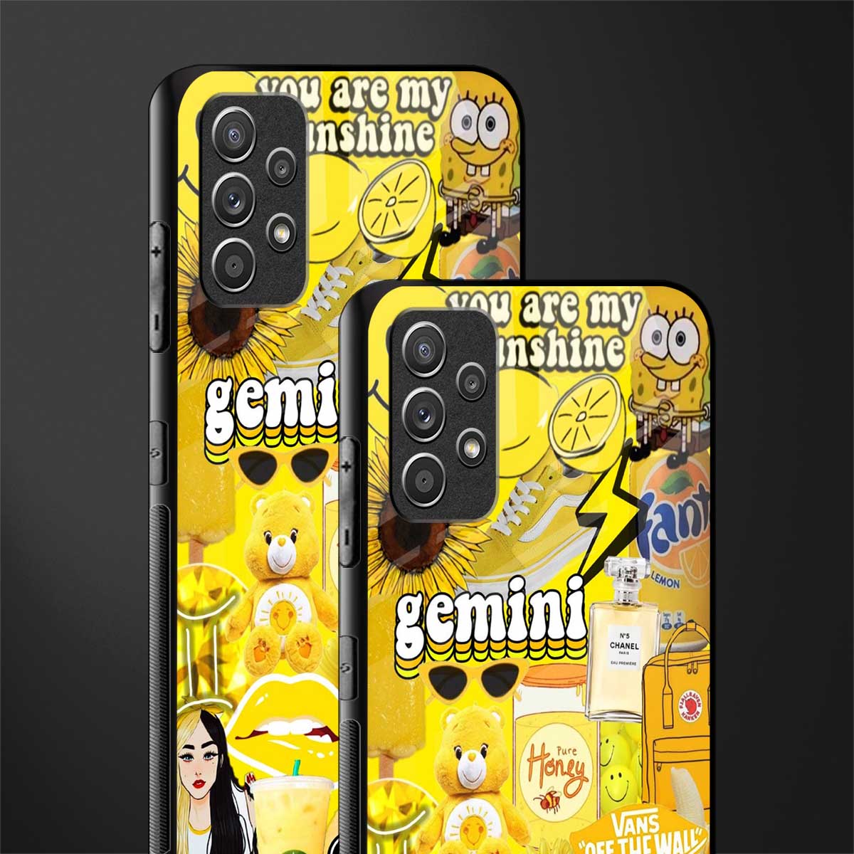 gemini aesthetic collage glass case for samsung galaxy a32 4g image-2