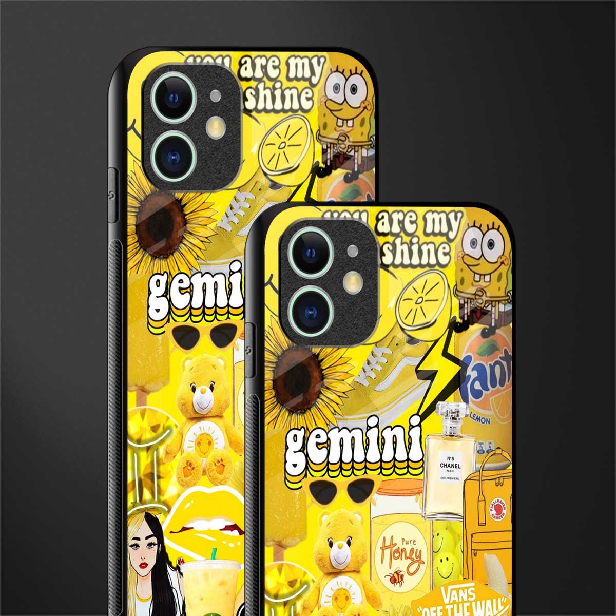 gemini aesthetic collage glass case for iphone 11 image-2