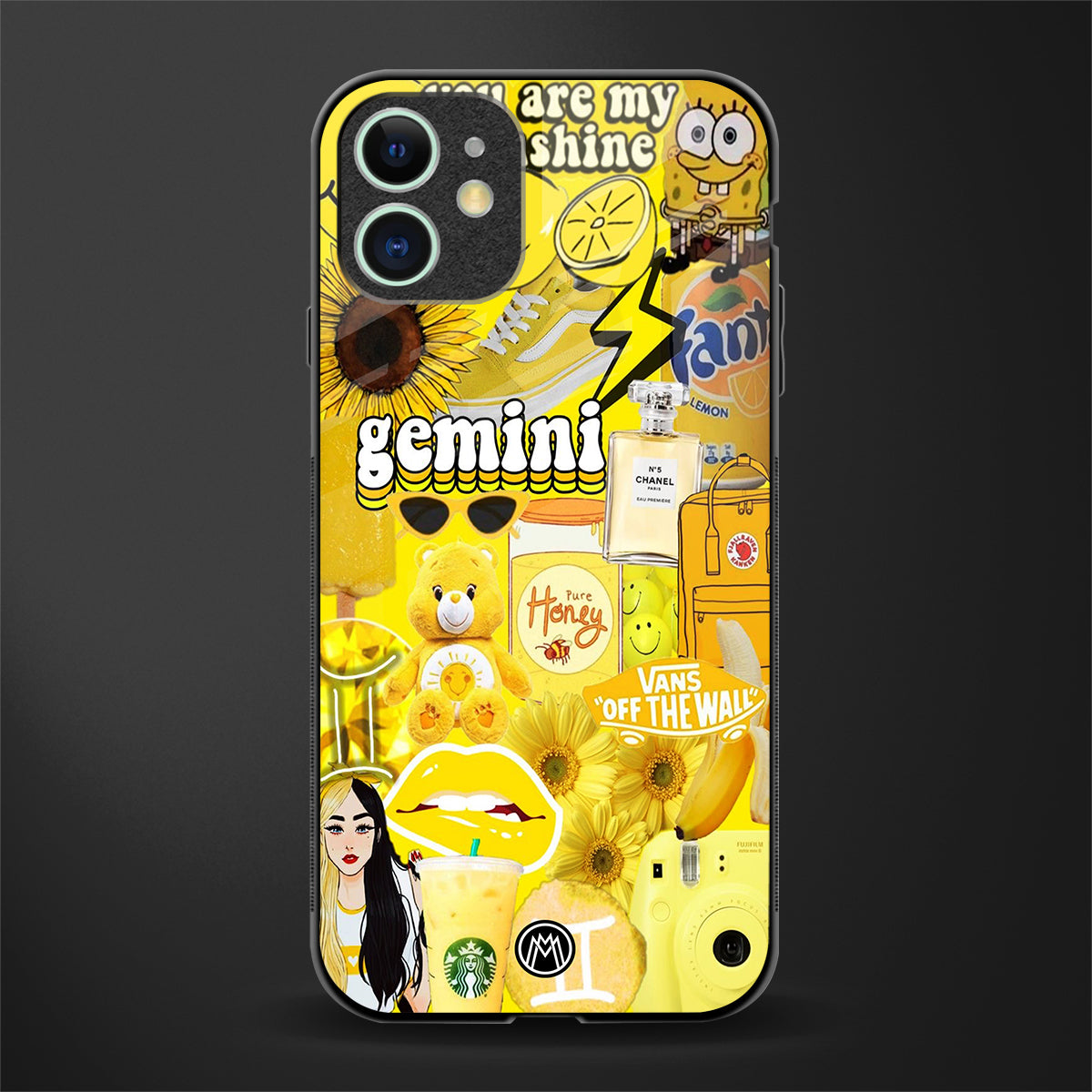 gemini aesthetic collage glass case for iphone 11 image