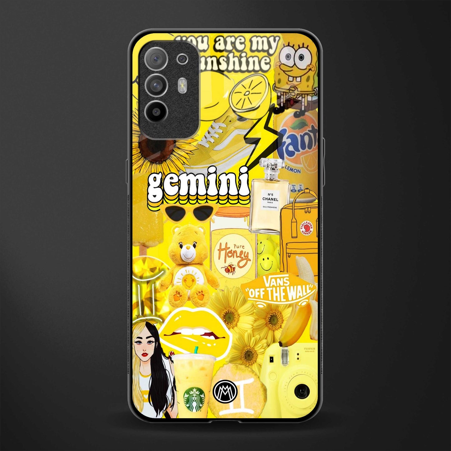 gemini aesthetic collage glass case for oppo f19 pro plus image