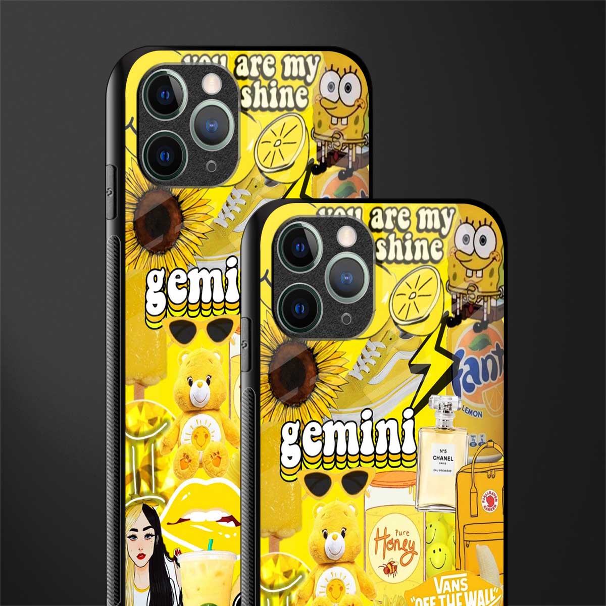 gemini aesthetic collage glass case for iphone 11 pro image-2