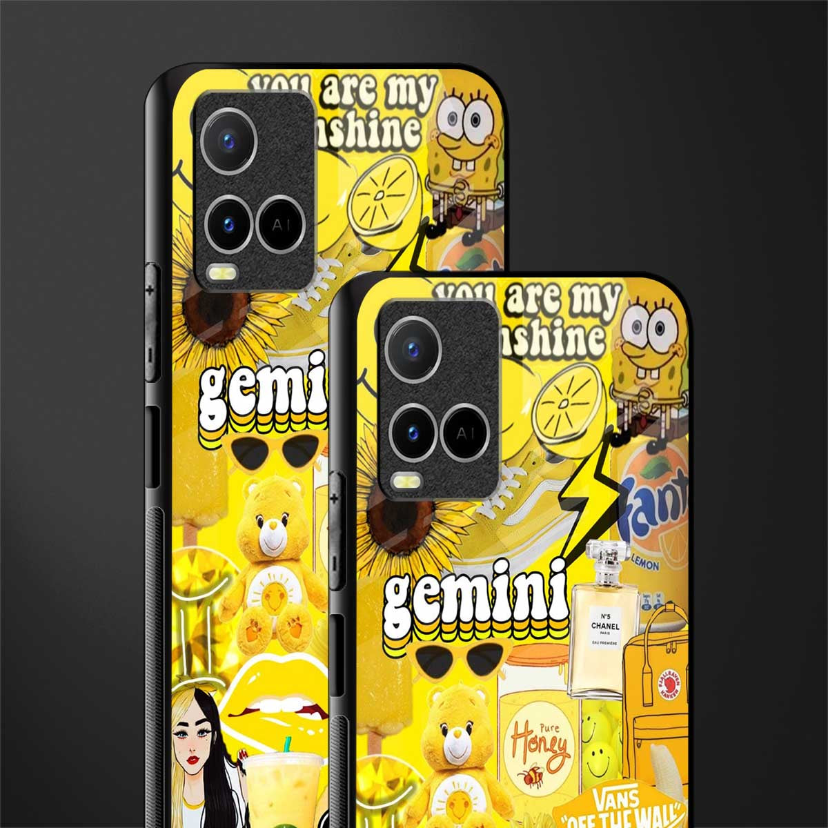 gemini aesthetic collage glass case for vivo y33s vivo y33t image-2