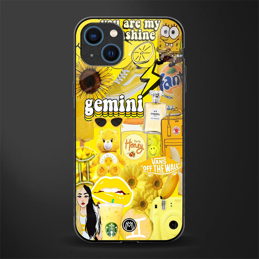 gemini aesthetic collage glass case for iphone 13 image