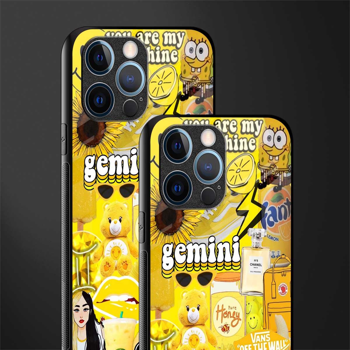gemini aesthetic collage glass case for iphone 12 pro image-2