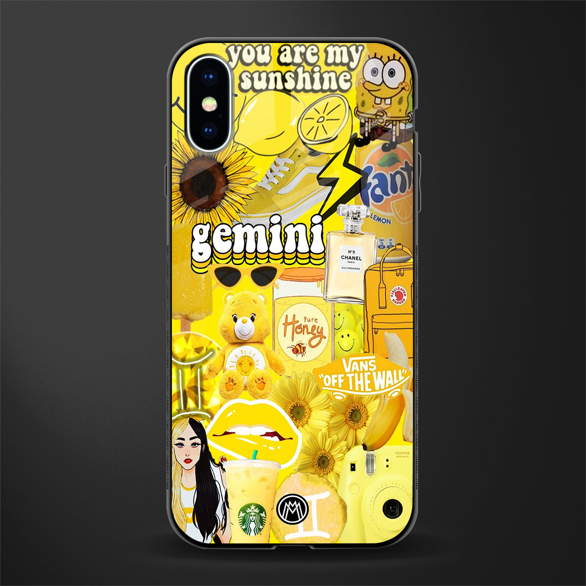 gemini aesthetic collage glass case for iphone x image
