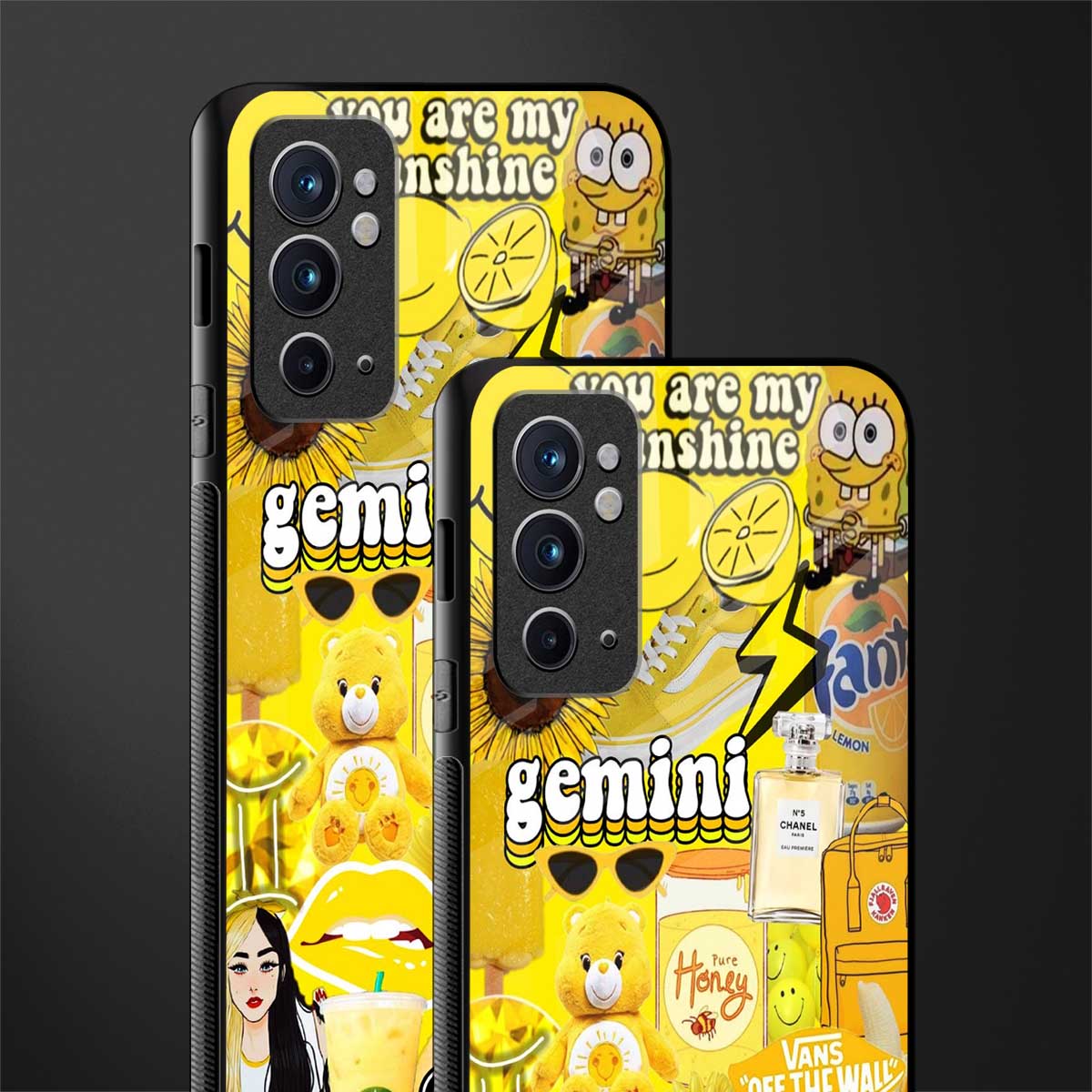 gemini aesthetic collage glass case for oneplus 9rt image-2