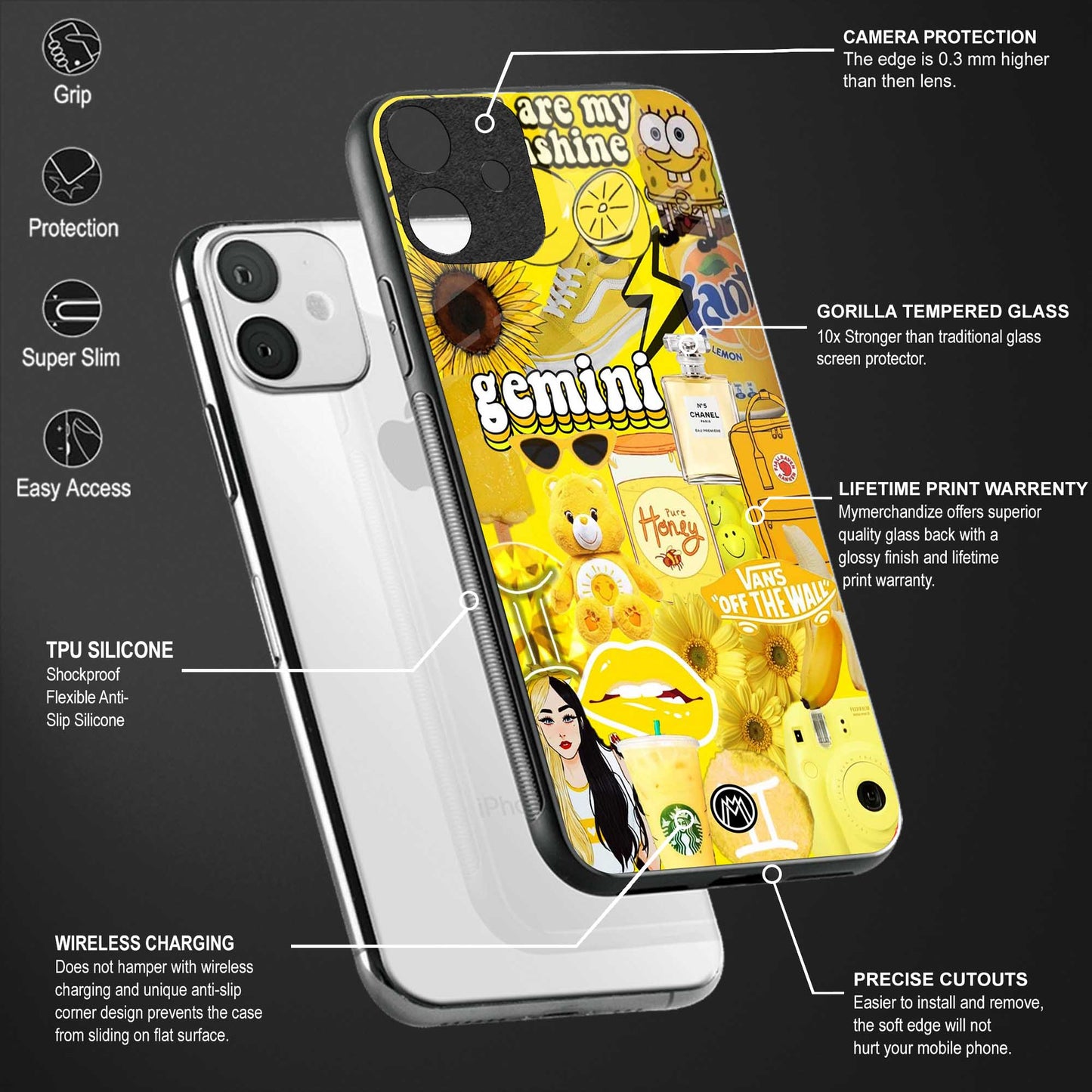 gemini aesthetic collage glass case for oppo reno 3 pro image-4