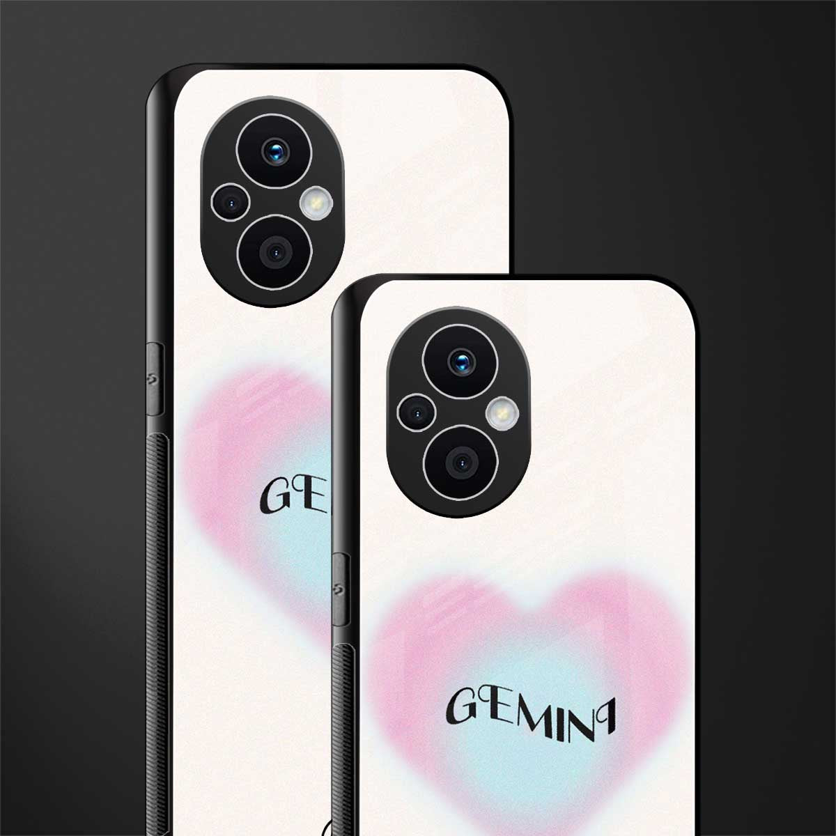 gemini minimalistic back phone cover | glass case for oppo f21 pro 5g