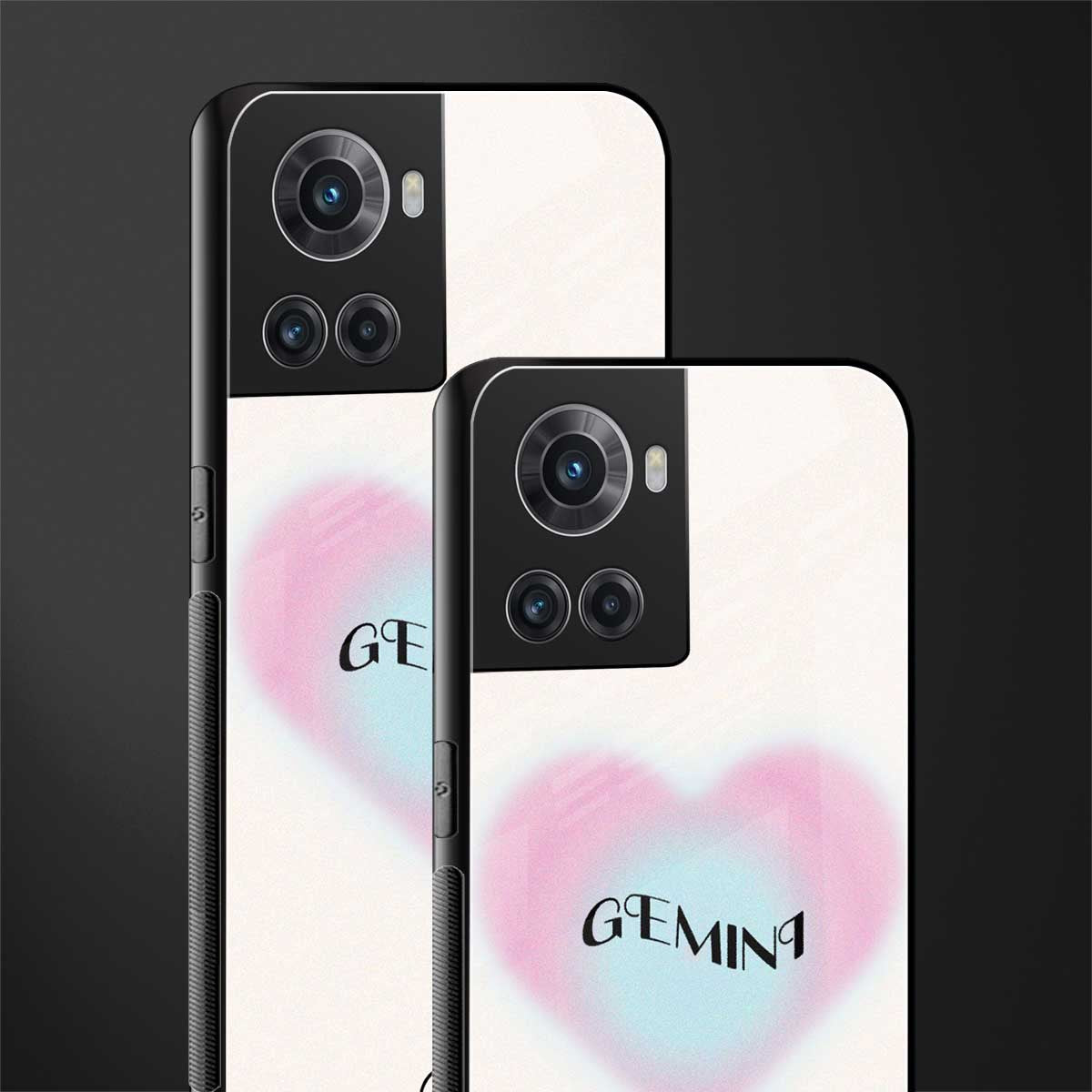 gemini minimalistic back phone cover | glass case for oneplus 10r 5g