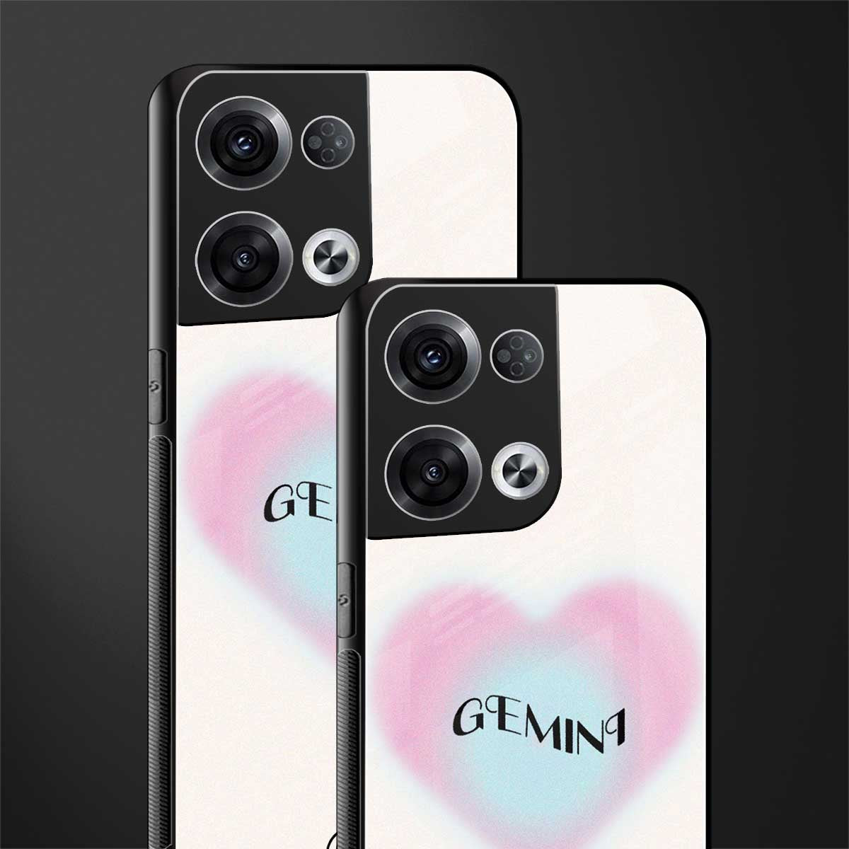 gemini minimalistic back phone cover | glass case for oppo reno 8 pro